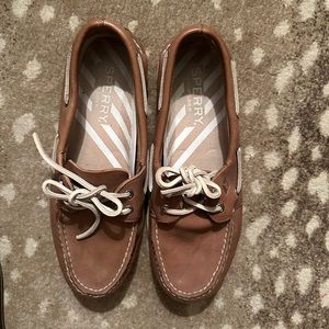 Sperry top-siders brown and white boat shoes men’s size 10